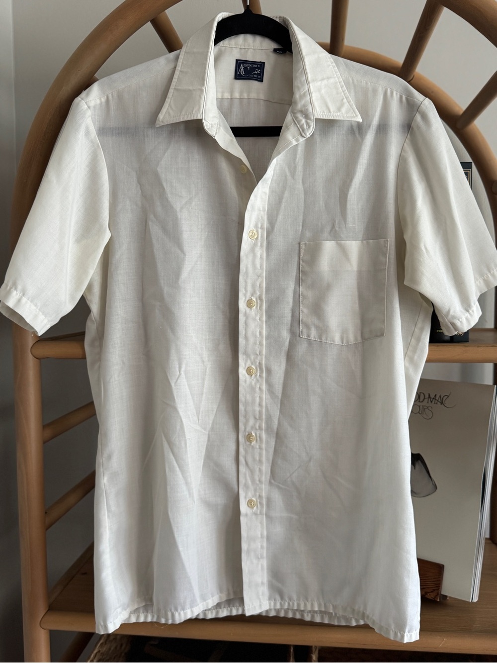 Vintage Manhattan White Button Front Shirt | Size 15½